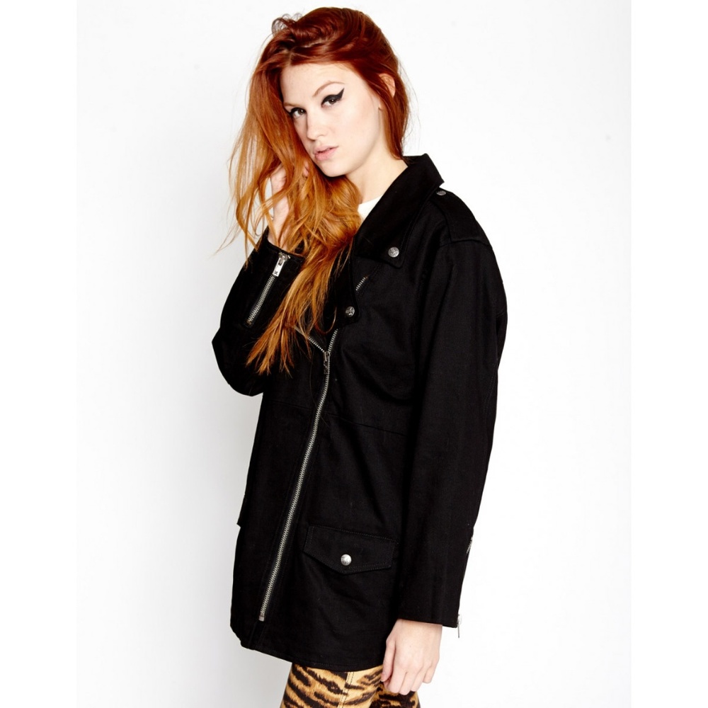 Tripp NYC Oversize Black Moto Jacket XS - Picture 2 of 6